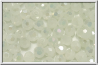 Kristallschliffperle, rund, 3mm, white, opal, galv., 90 Stk.