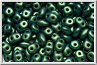 SD-23980-94104, SuperDuo Beads, green, metallic, antique, 10 g