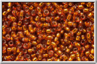 R-15-2208, TOHO Rocailles, 15/0, orange, burnt, trans., silver-ld., 5g