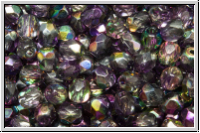 Bhm. Glasschliffperle, feuerpol., 4mm, crystal, trans., magic lilac, 50 Stk.