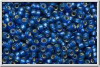 RR-15-1653, MIYUKI Rocailles, 15/0, blue, med., trans., silver-ld., semi matte, 5g