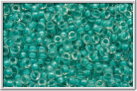 RR-15-2208, MIYUKI Rocailles, 15/0, crystal, trans., turquoise-ld., AB, 5g