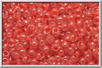 R-11-0341, TOHO Rocailles, 11/0, crystal, trans., tomato-ld., 10g