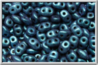 SD-23980-94105, SuperDuo Beads, teal, antique, met., 10g