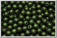 bhm. Glasperle, rund, 4mm, green, met., matte, 50 Stk.